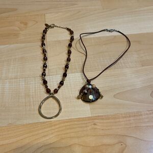 Elegant Gold and Brown Necklace Set